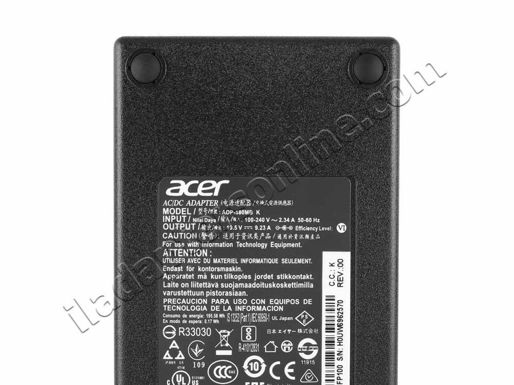 מקורי 180W Acer Nitro 5 AN515-45-R00V מתאם מטען + כבל חשמל