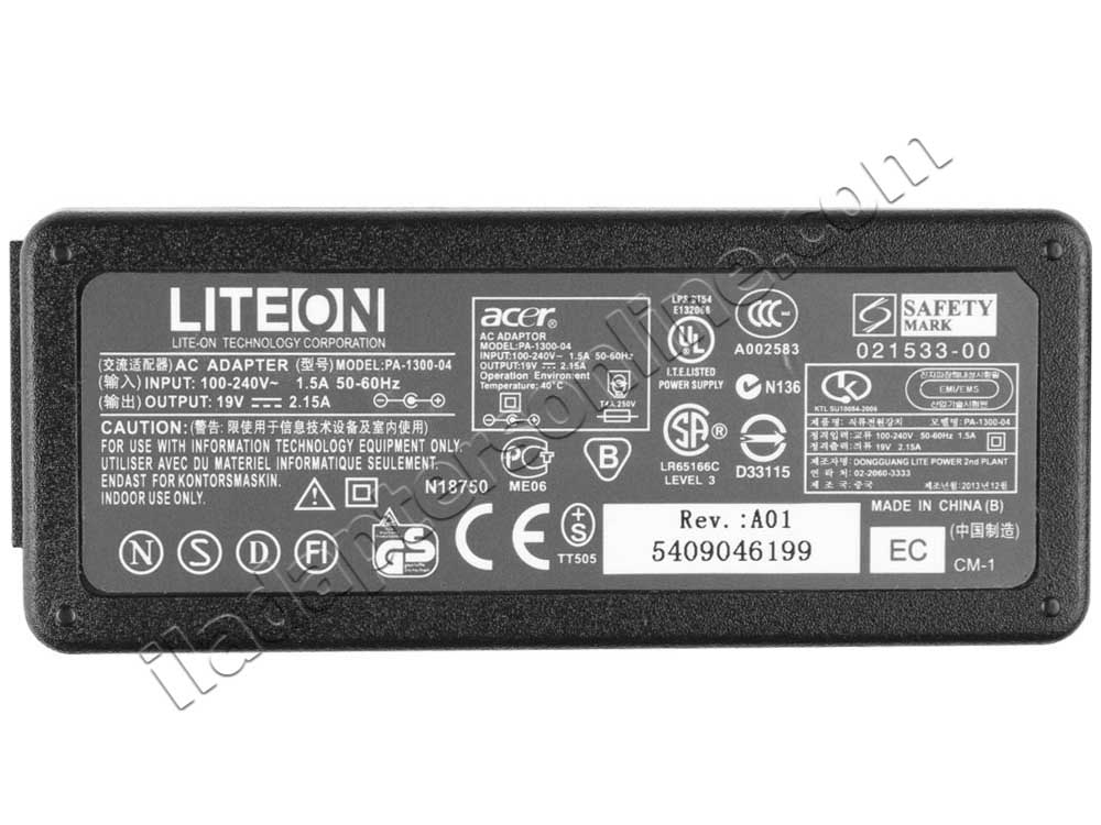 40W Acer 25.LVCM5.001 AC מתאם מטען