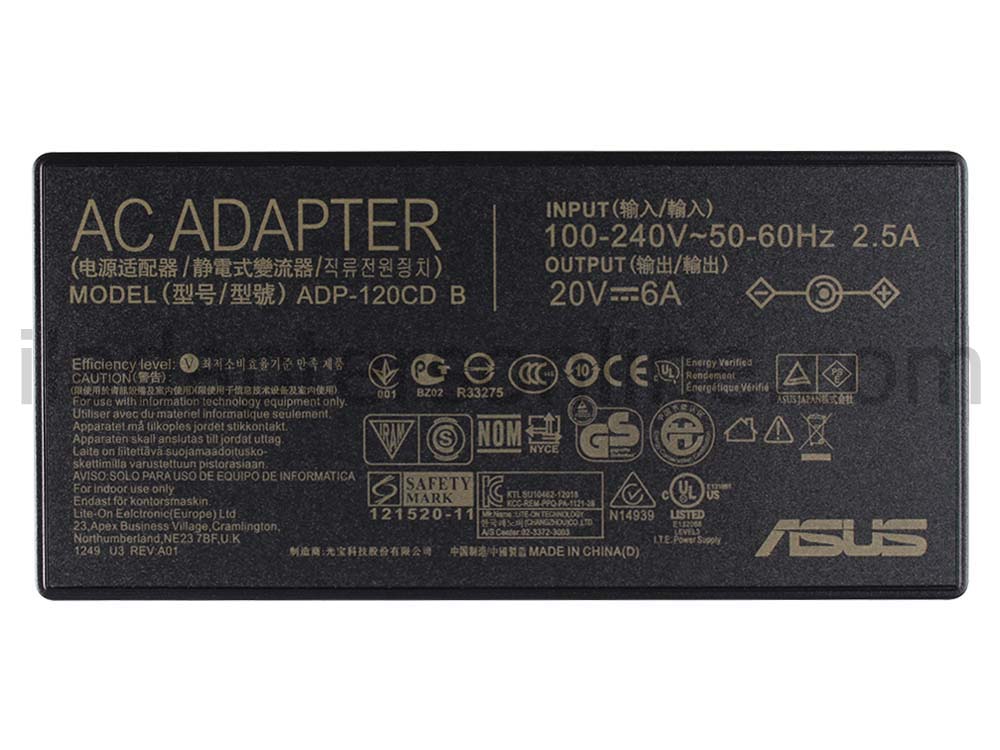 מקורי 120W Asus A17-120P2A AC מתאם מטען