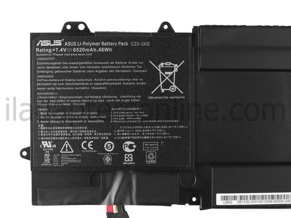 6520mAh סוללה Asus Zenbook Prime UX32VD-R3001V UX32VD-R3001X