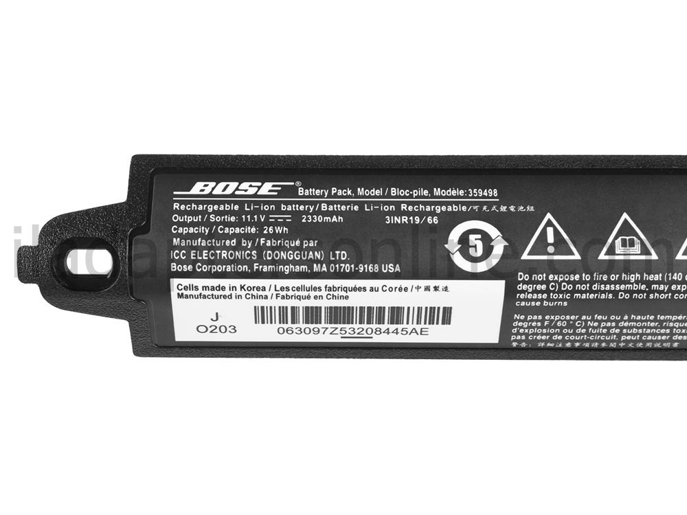 Bose Soundlink III 359498 סוללה 2330mAh 26Wh 3-תאים