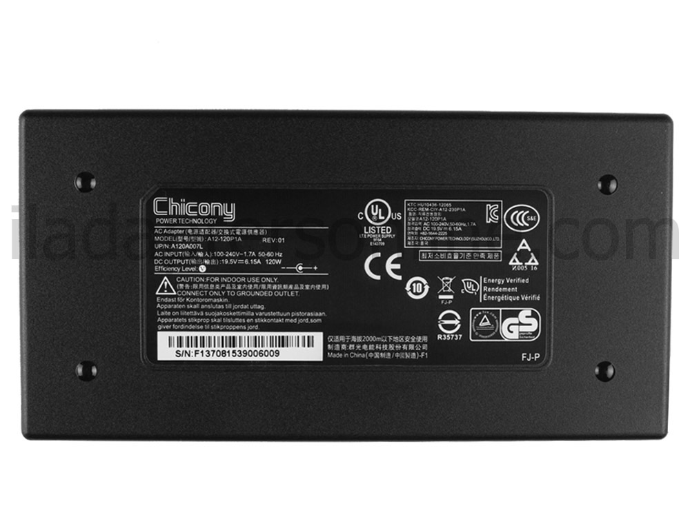 מקורי 120W דק AC מתאם מטען MSI Chicony S93-0403350-C54 + כבל חשמל