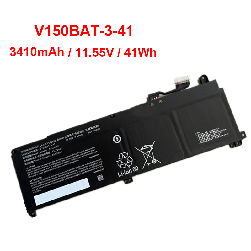 Clevo V158PNKQ V158PNPQ סוללה 3410mAh 41Wh 3 תאים