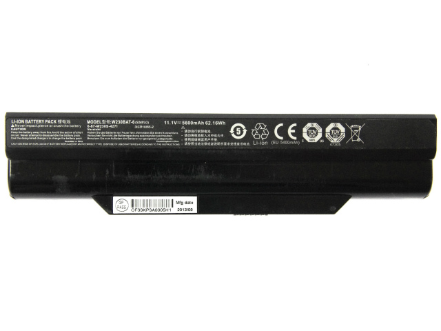 Clevo 3ICR18/65/-2 סוללה 5600mAh 62.16Wh 6 תאים