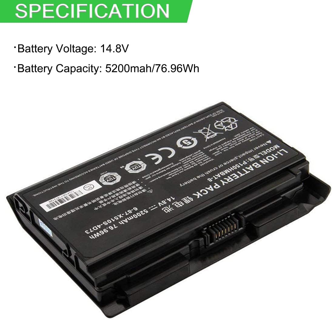 5200mAh סוללה Clevo P150SM P151EM1 P151SM