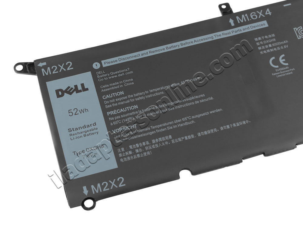 מקורי 6500mAh 52Wh סוללה Dell XPS 13 7390 P82G P82G003