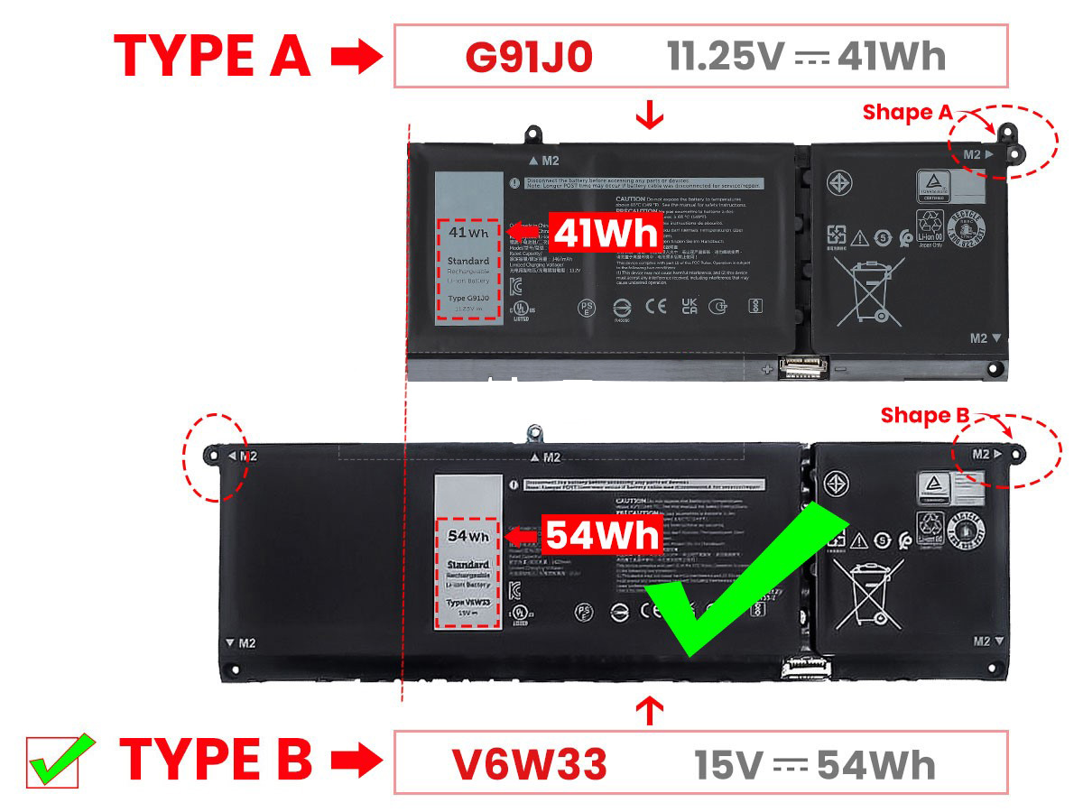 מקורי 3600mAh 54Wh סוללה Dell Inspiron 13 5310 P145G P145G001