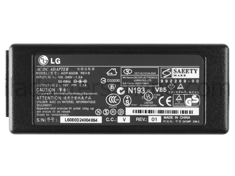 40W AC מתאם מטען LG 11t540 11t540-g.a330k 11t540-g.apv1kb