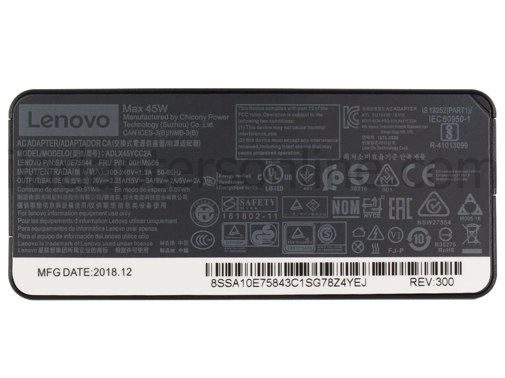 45W Lenovo ThinkPad E14 20RA 20RB AC מתאם מטען