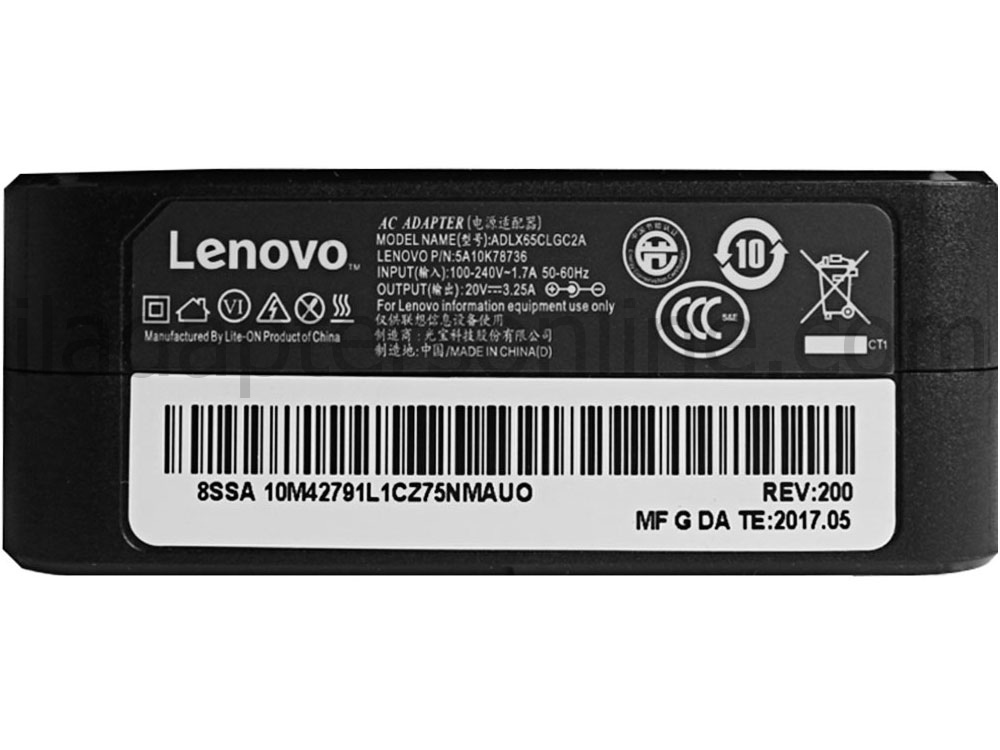 מקורי 65W AC מתאם מטען Lenovo ADLX65CLGE2A