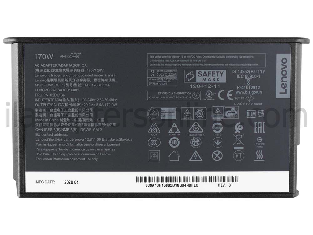 מקורי 170W Lenovo ADL170SCC3A AC מתאם מטען