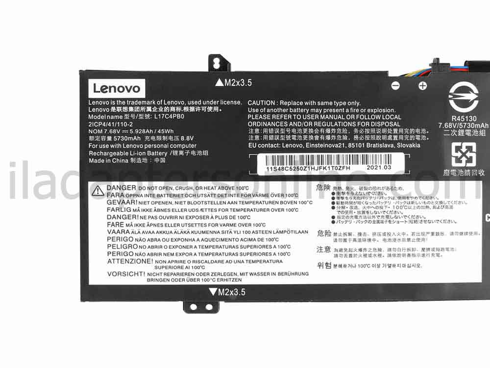 5928mAh 45Wh 4 תא Lenovo L17C4PB0 מקורי