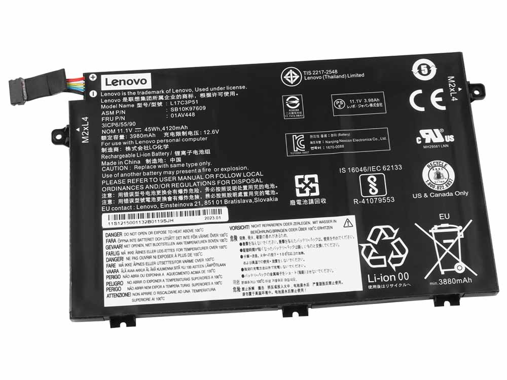 מקורי 4050mAh 45Wh סוללה Lenovo ThinkPad E14 20RB