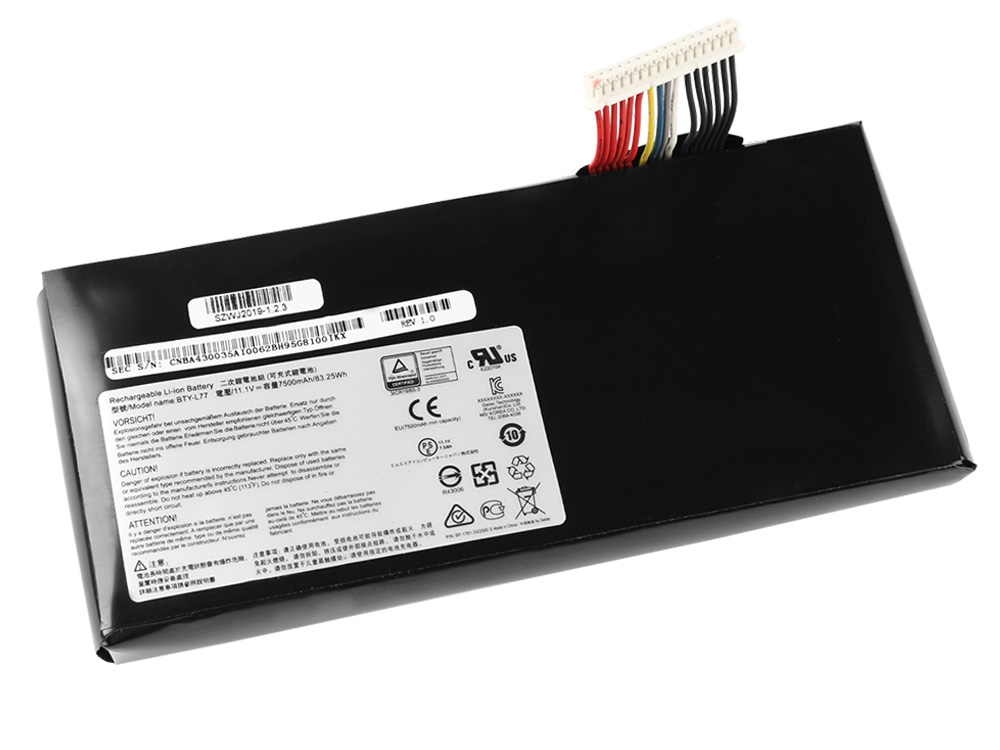 7500mAh 83.25Wh 9 תא MSI WT72 6QL-298US מקורי