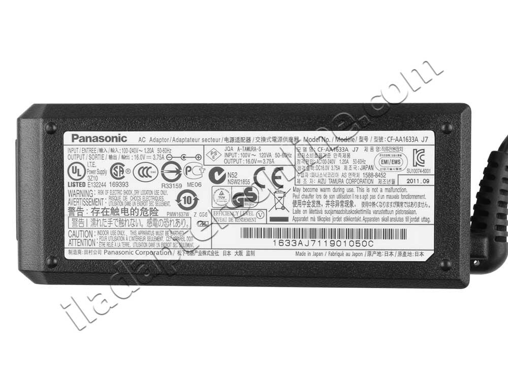 AC מתאם מטען Panasonic Toughpad FZ-Q1 FZ-M1 MK1 MK2 60W