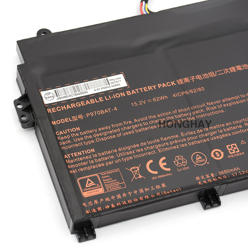 מקורי 3680mAh 62Wh Mifcom SG7 i7-RTX 2060(P970RD) סוללה