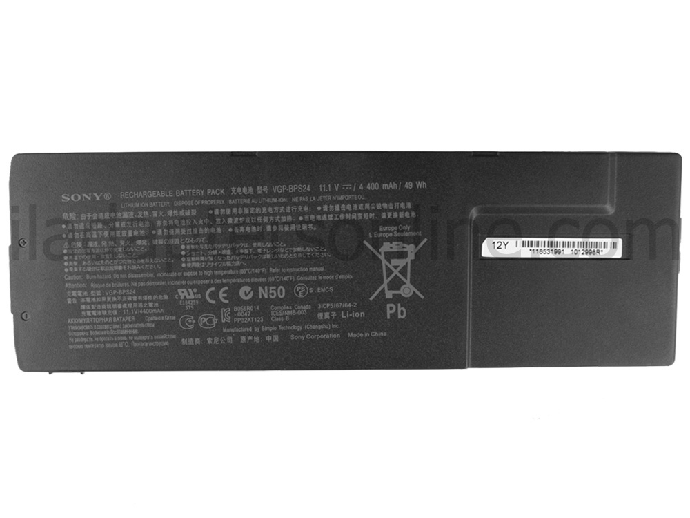 מקורי 6 תא 4400mAh Sony Vaio SVS13118FXB מקורי