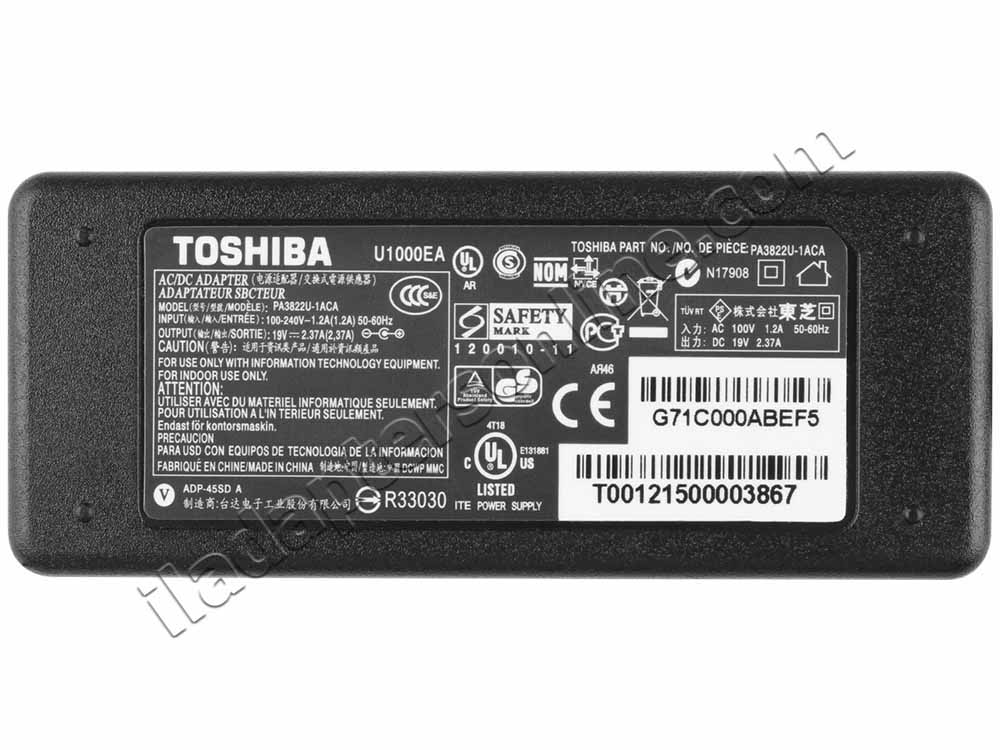 45W AC מתאם מטען Toshiba Chromebook CB30-A3120 CB35-B3330 CB30-007