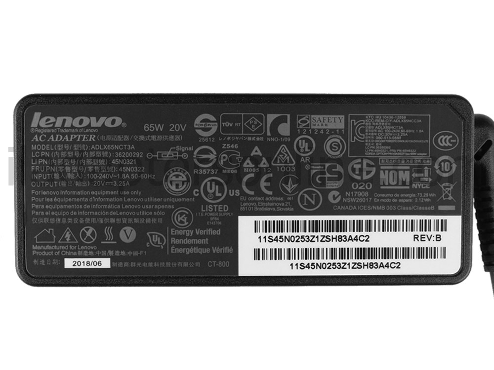 מקורי 65W AC מתאם מטען Lenovo ThinkPad Basic USB 3.0 Dock 4X10A06099